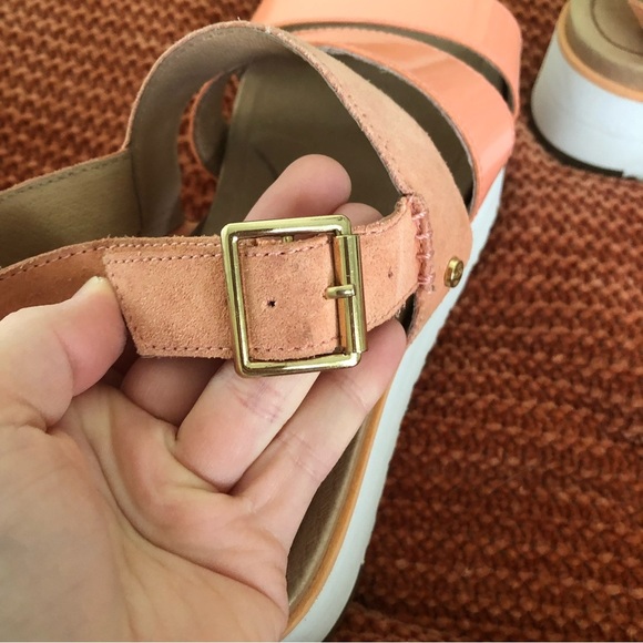 UGG Braelynn Leather Platform Sandals Size 7 - Picture 13 of 14